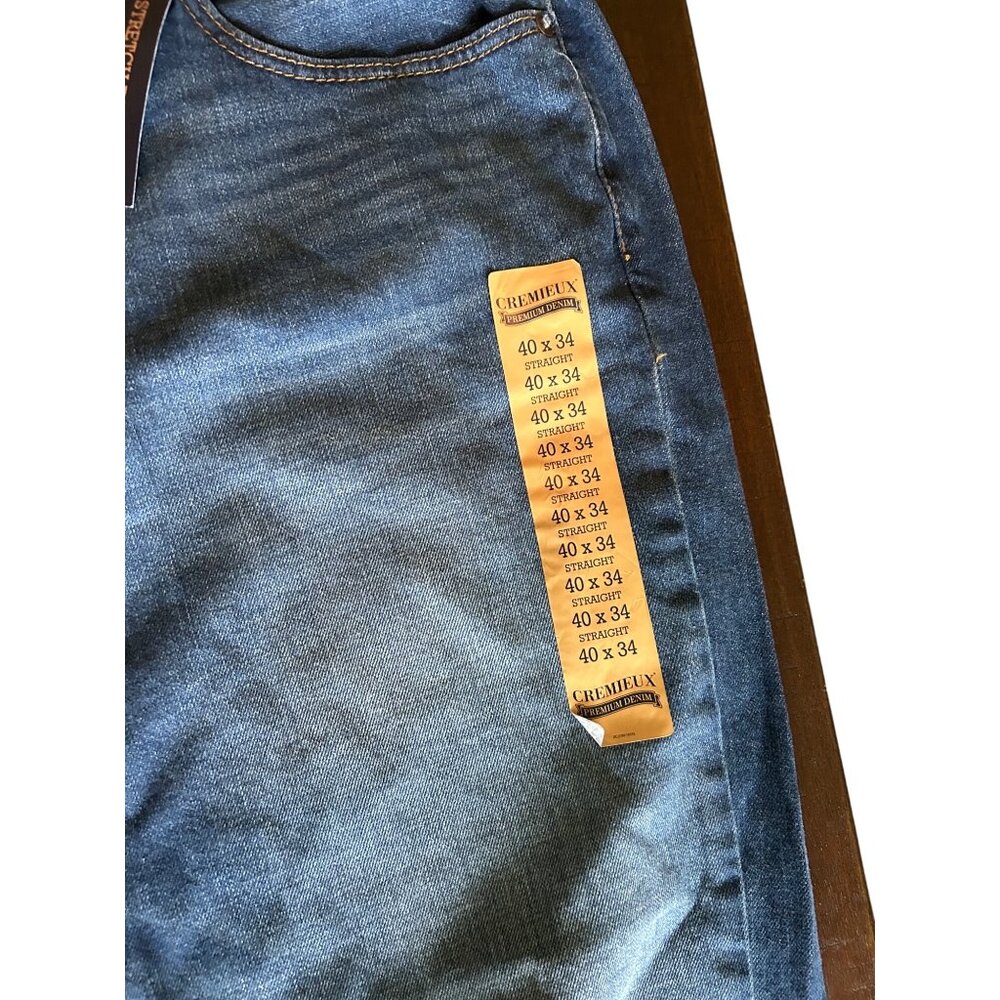 Cremieux Mens Stretch Denim Straight Leg Jeans Size 40x34 Blue New With Tags - Picture 4 of 5